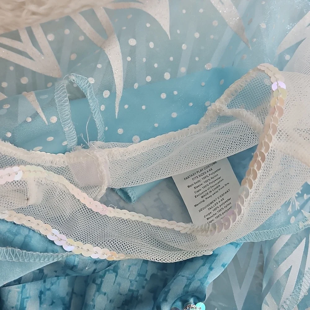 Disney Frozen Ice Queen Costume Blue White Disney Fantasy Costume Kids 4-6X